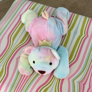 Ty Pillow Pals Sherbert Multicolored Plush Bear, retired 1998